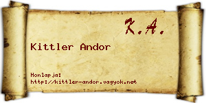 Kittler Andor névjegykártya